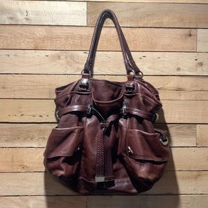 B. Makowsky Burgandy Leather Handbag